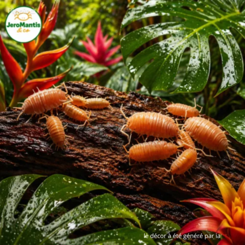 le décor à été généré par ia(15) Porcellionides Pruinosus "Orange"
