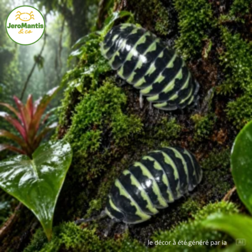 le décor à été généré par ia(20) Armadillidium Maculatum "Yellow"