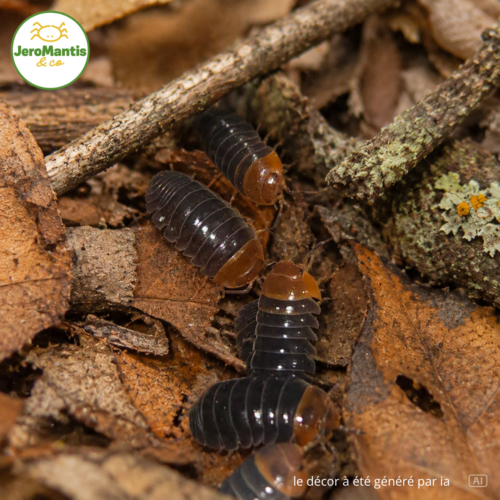 le décor à été généré par ia(6) Armadillidium Flavoscutatum "Red Head"